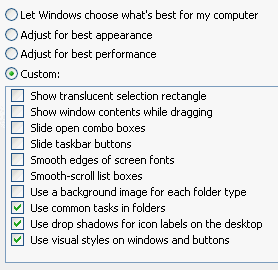 Disabling many visual effects