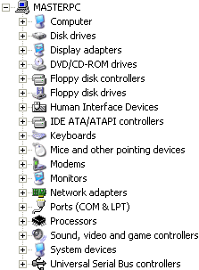 Device Manager: hardware drivers