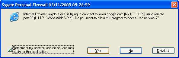 Allowing the internet explorer to enter the internet