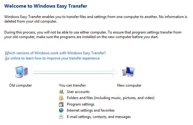 Windows Vista Upgrade: Windows Easy Transfer