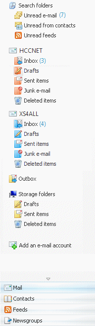 Windows Live Mail: mail accounts