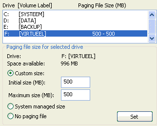 Moving the pagefile (virtual memory)